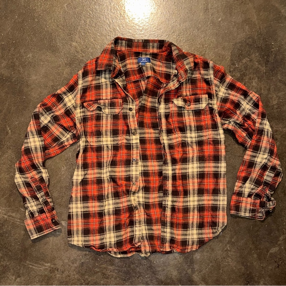 George Red and Black Plaid Kids Button Down Shirt